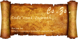 Csécsei Zsanett névjegykártya