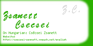 zsanett csecsei business card
