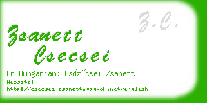 zsanett csecsei business card